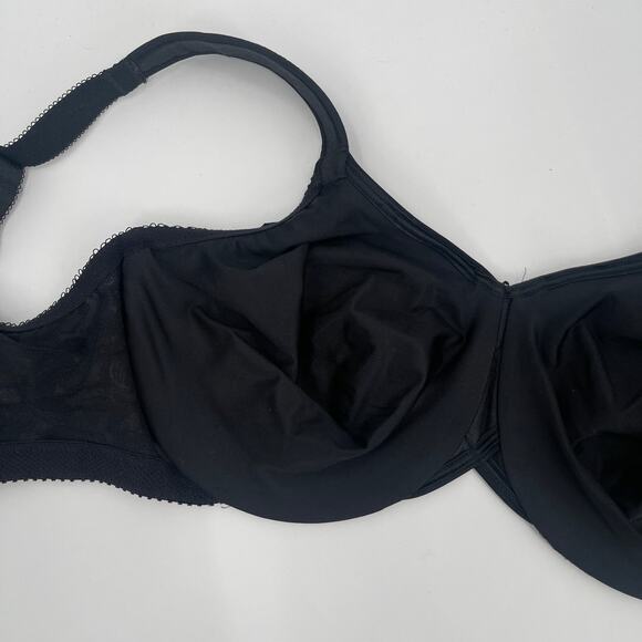 WACOAL Bra 36DDD 85567 Awareness Full Coverage Black Floral Underwire Unlined - Picture 8 of 16